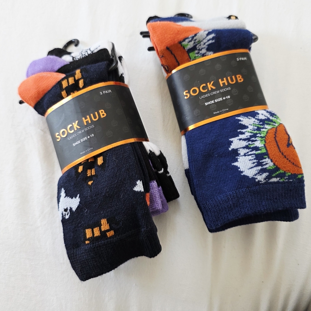 Sock Hub Ladies Crew Halloween Themed Socks - Multi-Color